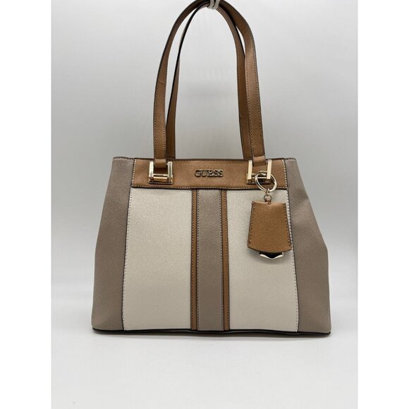 Guess Trixy faux-leather medium tote shopper bag - Taupe /Beige (Used) - Picture 2 of 12